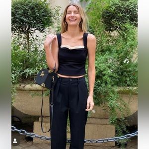 NWT Antonio Melani × Courtney Grow Anais Sleeveless Ruffle Trim Crop
top